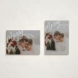 "Merry Hand Lettered Script" - Holiday Cards in Wedding Cake by Becky Nimoy - Photo Orientation Options