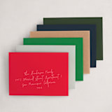 "Modern Move" - Holiday Cards in Cardinal by Owl and Toad - Premium Envelope Options