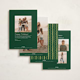 "Squiggle and Stars" - Holiday Cards in Forest by Lauren Jopling - Back of Card Options