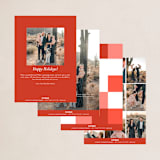 "Blocks" - Holiday Cards in Holly Berry by Morgan Kendall - Back of Card Options