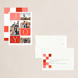 "Blocks" - Holiday Cards in Holly Berry by Morgan Kendall - Assembled
