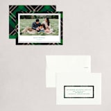 "Joyful Plaid" - Holiday Cards in Emerald by That Girl Press - Assembled