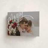 "Merry Hand Lettered Script" - Holiday Cards in Wedding Cake by Becky Nimoy - Folded Card