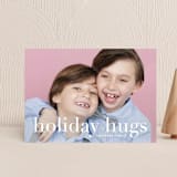 "Sending Hugs" - Holiday Cards in Snow by Up Up Creative - Front