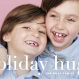 "Sending Hugs" - Holiday Cards in Snow by Up Up Creative - Detail