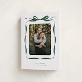 "Bow" - Holiday Cards in Evergreen by Olivia Kanaley Inman - Folded Card