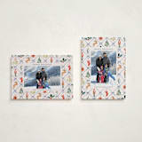 "Festive icons" - Holiday Cards in Blue Spruce by Sarah Knight - Photo Orientation Options