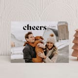 "Cheers Bold" - Holiday Cards in Raven by Owl and Toad - Front