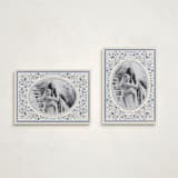 "Peaceful Blooms in Blue" - Holiday Cards in Porcelain by Sabrin Deirani - Photo Orientation Options