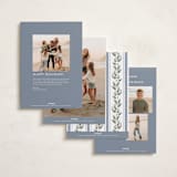 "Holly Monogram" - Holiday Cards in Blue Spruce by Wildfield Paper Co - Back of Card Options
