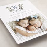 "Holly Monogram" - Holiday Cards in Blue Spruce by Wildfield Paper Co - Detail