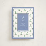 "Little Trees" - Holiday Cards in Provincial Blue by Corinne Malesic - Front