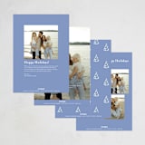 "Little Trees" - Holiday Cards in Provincial Blue by Corinne Malesic - Back of Card Options