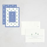 "Little Trees" - Holiday Cards in Provincial Blue by Corinne Malesic - Assembled