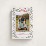 "Laurel Wreath" - Holiday Cards in Holly Berry by Wildfield Paper Co - Folded Card