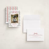"Laurel Wreath" - Holiday Cards in Holly Berry by Wildfield Paper Co - Assembled