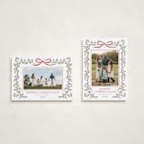 "Laurel Wreath" - Holiday Cards in Holly Berry by Wildfield Paper Co - Photo Orientation Options