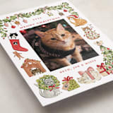 "Meowy Christmas" - Holiday Cards in Pine by Sarah Knight - Detail