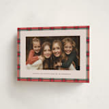 "Taffeta Tartan" - Holiday Cards in Holly Berry by Olivia Kanaley Inman - Folded Card