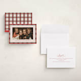 "Taffeta Tartan" - Holiday Cards in Holly Berry by Olivia Kanaley Inman - Assembled