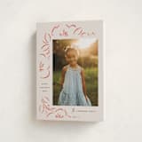 "Sketched Florals" - Holiday Cards in Berry by Griffinbell Paper Co. - Folded Card
