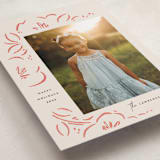 "Sketched Florals" - Holiday Cards in Berry by Griffinbell Paper Co. - Detail