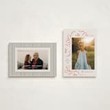 "Sketched Florals" - Holiday Cards in Berry by Griffinbell Paper Co. - Photo Orientation Options