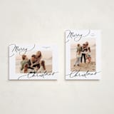 "Evoke" - Holiday Cards in Snow by Everett Paper Goods - Photo Orientation Options
