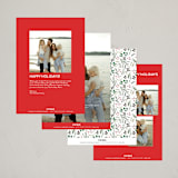 "Festive Vine" - Holiday Cards in Crimson by Susan Moyal - Back of Card Options