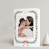 "Festive Vine" - Holiday Cards in Crimson by Susan Moyal - Folded Card