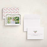 "Pine Garland" - Holiday Cards in Holly Berry by Susan Moyal - Assembled