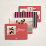 "Reindeer" - Holiday Cards in Berry by Annie Clark - Back of Card Options