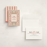 "Festive Stripes" - Holiday Cards in Cherry by Elly - Assembled