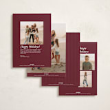 "Elegant Three" - Holiday Cards in Mulberry by Brianne Larsen - Back of Card Options