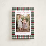 "Traditional Plaid" - Holiday Cards in Wreath by Baumbirdy - Front