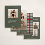"Traditional Plaid" - Holiday Cards in Wreath by Baumbirdy - Back of Card Options