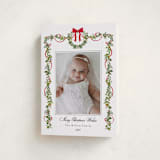 "Bows & Ribbon" - Holiday Cards in Candy Cane by Susan Moyal - Folded Card
