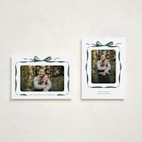 "Bow" - Holiday Cards in Evergreen by Olivia Kanaley Inman - Photo Orientation Options