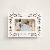 "Poinsettia + Pine" - Holiday Cards in Mistletoe by Wildfield Paper Co - Front