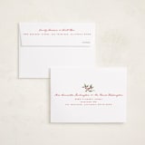 "Poinsettia + Pine" - Holiday Cards in Mistletoe by Wildfield Paper Co - FREE Recipient Addressing