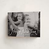 "Handwritten happy" - Holiday Cards in Penguin by Lea Delaveris - Folded Card