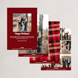 "Flannel" - Holiday Cards in Cranberry by Amy Payne - Back of Card Options
