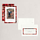 "Flannel" - Holiday Cards in Cranberry by Amy Payne - Assembled