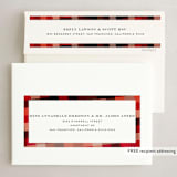 "Flannel" - Holiday Cards in Cranberry by Amy Payne - FREE Recipient Addressing