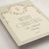 "Wreath Frame" - Holiday Cards in Cream by Robert and Stella - Detail