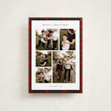 "Plaid Collage" - Holiday Cards in Berry by Stacey Meacham - Front