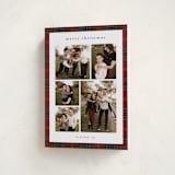 "Plaid Collage" - Holiday Cards in Berry by Stacey Meacham - Folded Card
