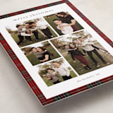 "Plaid Collage" - Holiday Cards in Berry by Stacey Meacham - Detail