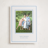 "Bowery" - Letterpress Holiday Photo Mount Cards in Sky Blue by Megan Davis - Front