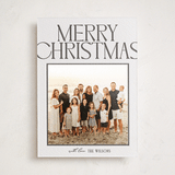 "Chic Type" - Letterpress Holiday Photo Mount Cards in Soft Black by Owl and Toad - Front